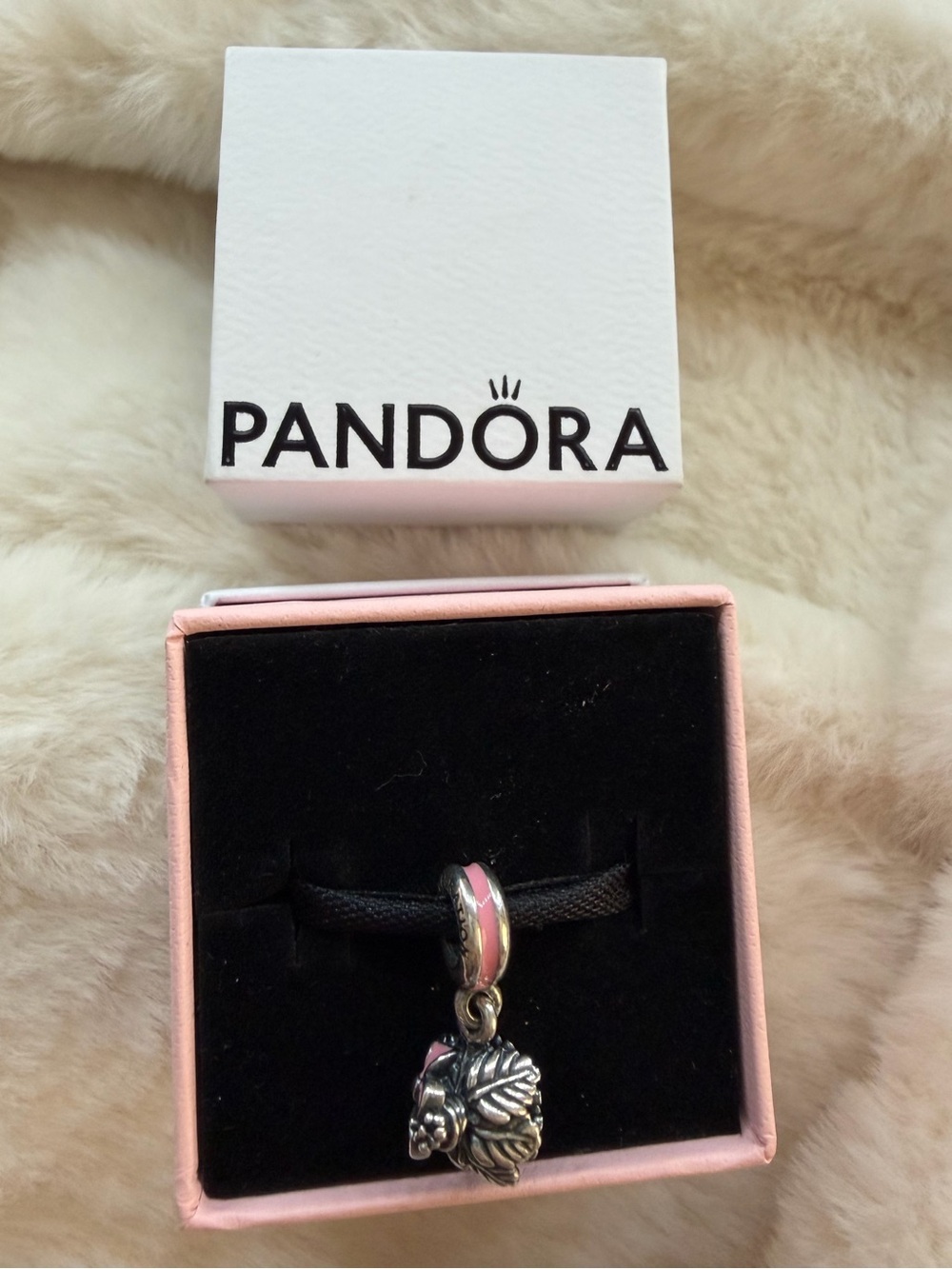 Authentic Pandora Everlasting Pink Bouquet Dangle Charm 791106